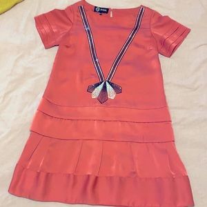 Stretsis Drop Waist Retro Silk Dress